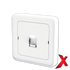 X.DATA DEKSEL 1xRJ45 RETT HVIT DEKSEL / SORT BAKSTYKKE