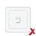 X.DATA DEKSEL 1xRJ45 RETT HVIT DEKSEL / SORT BAKSTYKKE