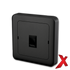 X.DATA DEKSEL 1xRJ45 RETT SORT DEKSEL / SORT BAKSTYKKE