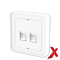 X.DATA DEKSEL 2xRJ45 RETT HVIT DEKSEL / SORT BAKSTYKKE