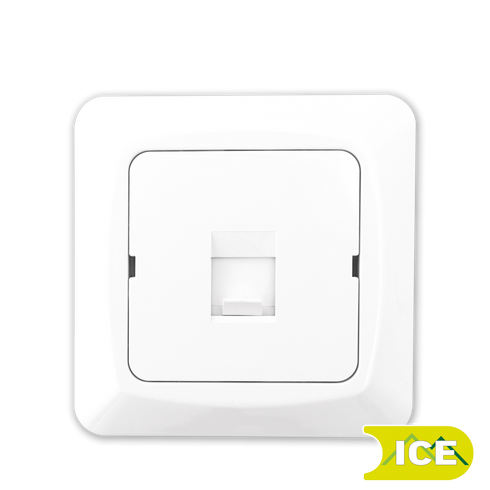 DATA DEKSEL 1xRJ45 RETT SCALA ICE SORT BAKSTYKKE