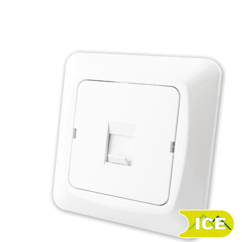 DATA DEKSEL 1xRJ45 RETT SCALA ICE SORT BAKSTYKKE