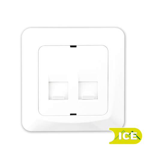 DATA DEKSEL 2xRJ45 RETT SCALA ICE SORT BAKSTYKKE