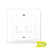 DATA DEKSEL 2xRJ45 RETT SCALA ICE SORT BAKSTYKKE