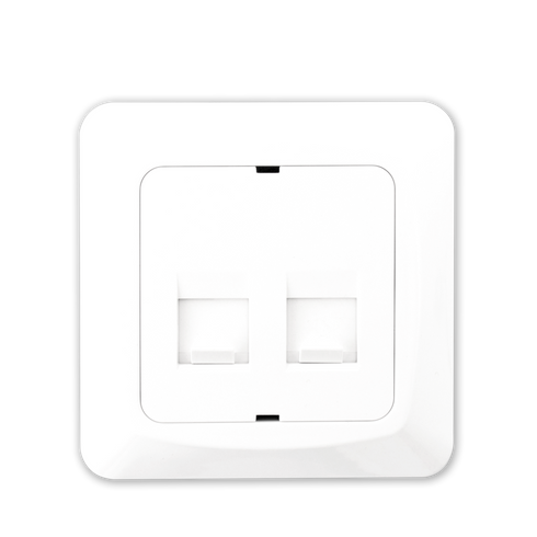 DATA DEKSEL 2xRJ45 RETT SCALA ICE SORT BAKSTYKKE