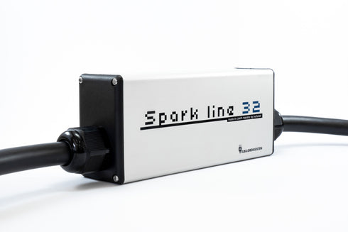 SPARK BLUE 32 Ladekabel - 1x32A - 7,2 kW - Kontrollboks / ICCB - Elbilgrossisten