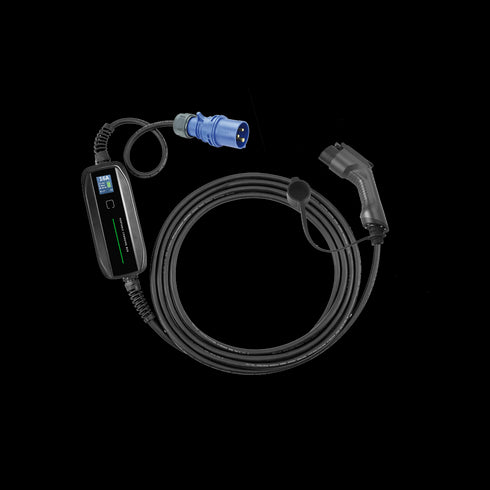 SPARK BLACK - Mode 2 ladekabel - 216-6 industriplugg - Type 1 - Elbilgrossisten