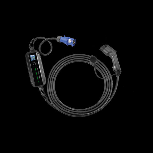 SPARK BLACK - Mode 2 ladekabel - 316-9 industriplugg - Type 1 - Elbilgrossisten