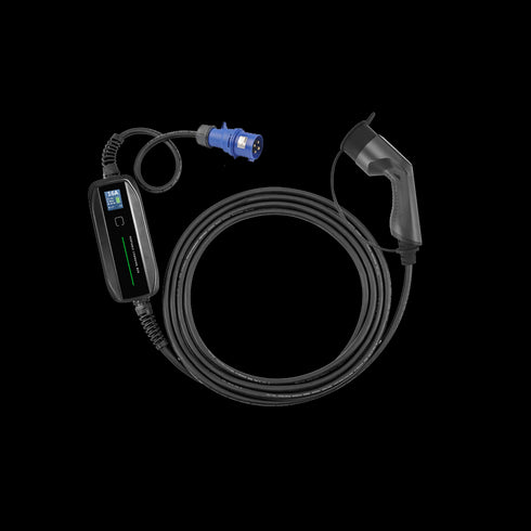 SPARK BLACK - Mode 2 ladekabel - 316-9 industriplugg - Type 2 - Elbilgrossisten