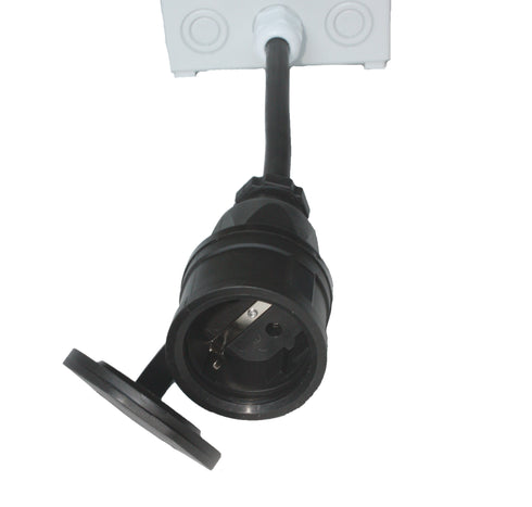 Ladekabel adapter — 32A/1-fase blå CEE støpsel (232-6) til Schuko (16A/1-fas)