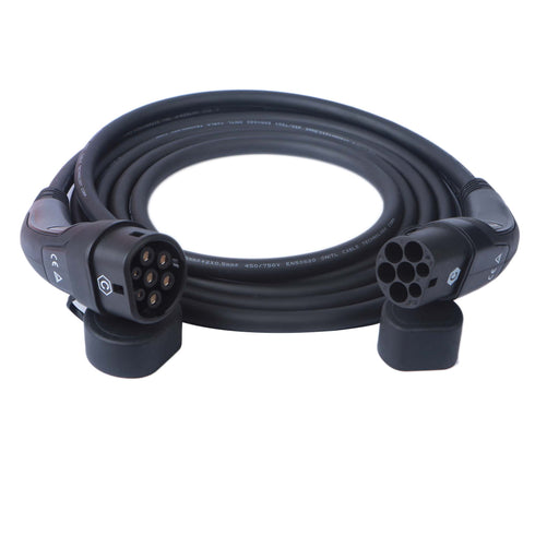 EBG ladekabel - Type 2 til type 2 - 32A 3 fase - 22 kW - 5 / 10 meter ladekabel - Elbilgrossisten