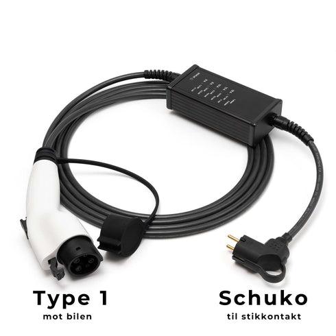 EBG SPARK LINE - Ladekabel til stikkontakt - Type 1 - Elbilgrossisten
