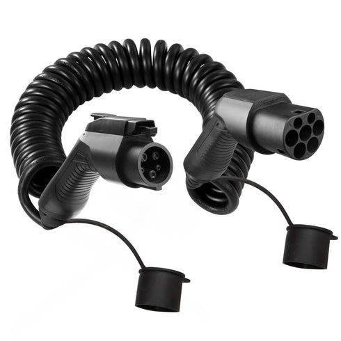 EBG — Type 2 til type 1 ladekabel — Spiralkabel — 32A/1-fase — 7,4 kW