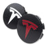 Hjulsenterkapsel - Wheel center hubs - Hvit & Rød - Front - Tesla Model S - Tesla Model X