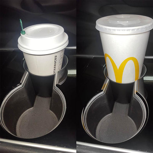 TSLA koppholder innsats — Eksempel m/ Starbucks og McDonalds — Tesla Model 3