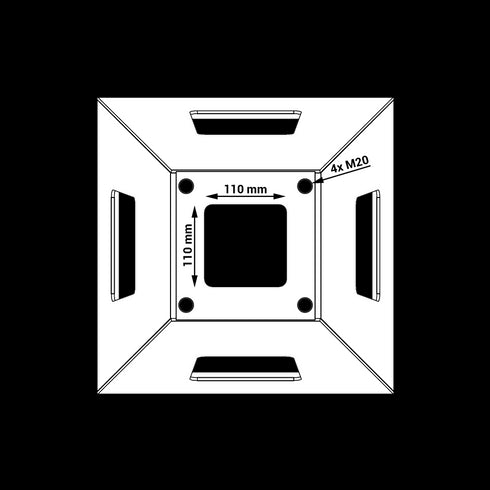Norgesfundament - C/C 160 mm - 500 mm høyde - Mål topp - Elbilgrossisten