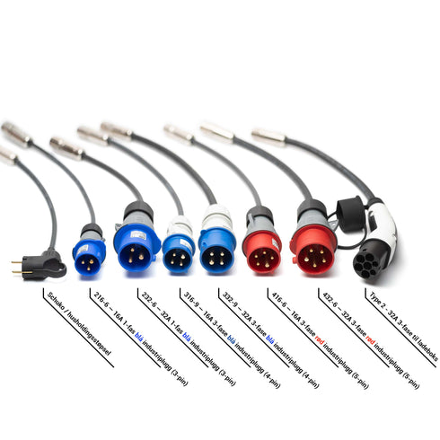SPARK UNIVERSAL - Adaptere med beskrivelse - Universal ladekabel - Elbilgrossisten
